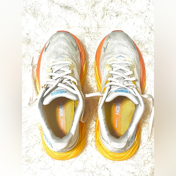 Hoka White and Yellow Athletic Shoes - Picture 5 of 17